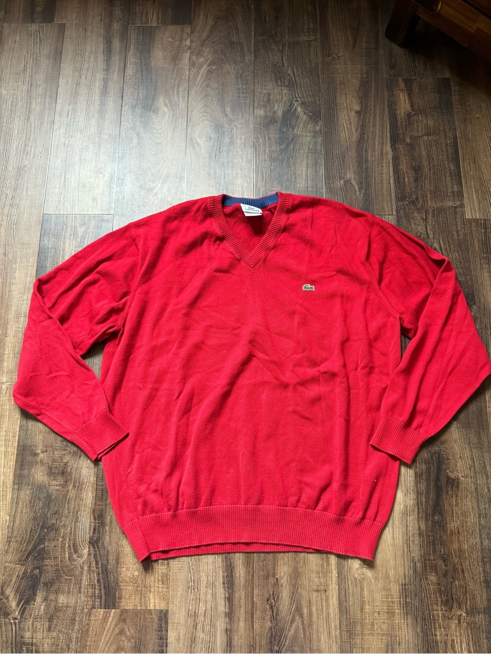 Lacoste Men's V-Neck Red Sweater